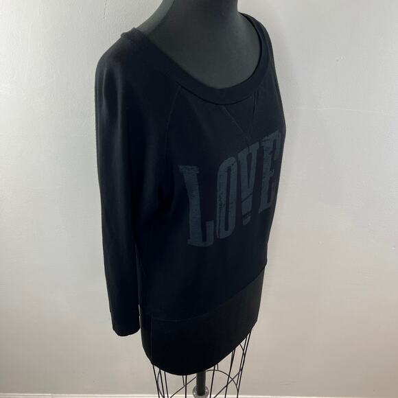 Haute Hippie LOVER Sweatshirt Black Long Sleeve Graphic Print Crewneck Size XS - Picture 5 of 10
